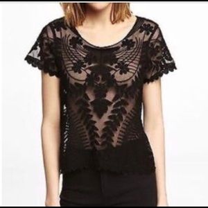 Cute sheer lace Express top